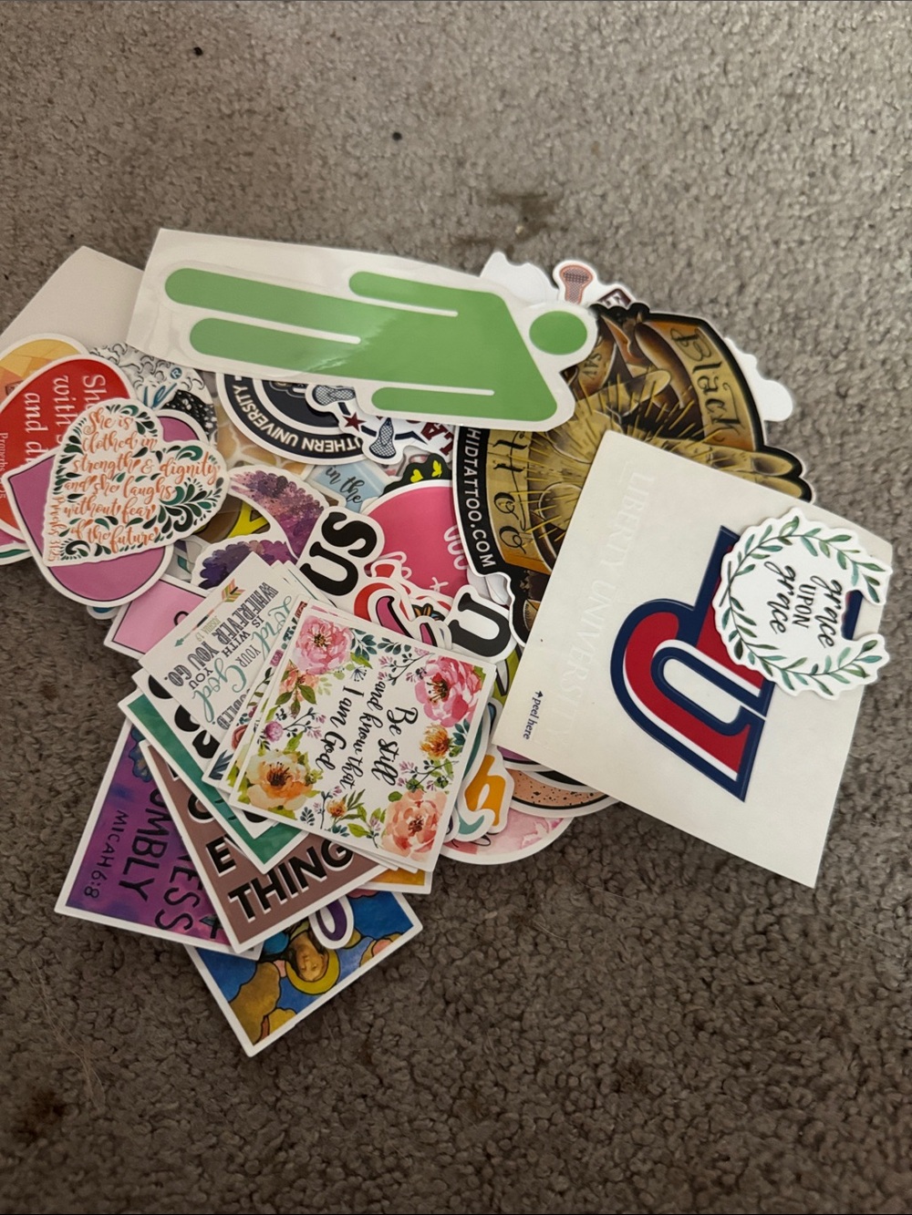 Assorted Decorative Sticker Pack - Green, Pink, White, Multi-Color